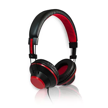 IP805 高清時尚耳罩式耳機麥克風(線控)黑紅色