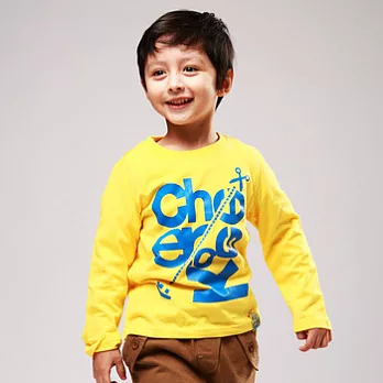 【C.H.K.】男童字母印花長袖T恤120明黃