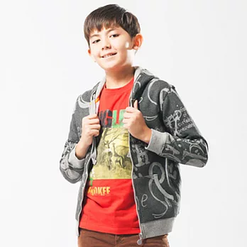 【C.H.K.】男童字母連帽運動外套115深麻灰