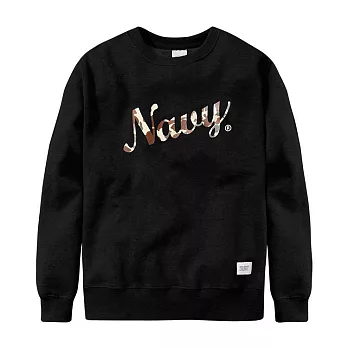 【CACO】MIT NAVY刷毛長T M黑