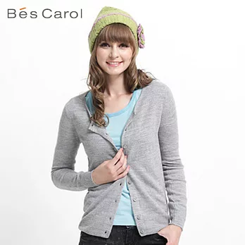 【Bés Carol】女針織開襟外套L麻灰
