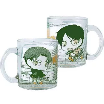 進擊的巨人-玻璃杯(透明)A款(艾+里)