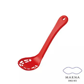 【MARNA】搗泥用濾網式湯杓(紅)