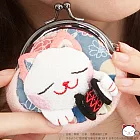 【和風招財貓】日本˙招福貓咪雙織珠扣零錢包-樂鼓˙粉紅