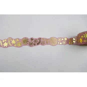 Round top 和紙膠帶花朵(燙金)