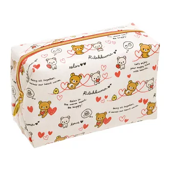 San-X 拉拉熊紅粉愛心系列防水化妝包