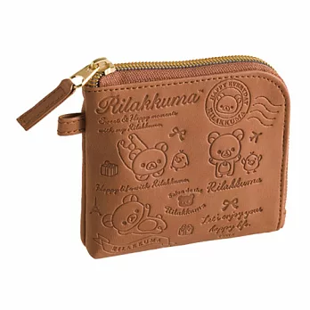 San-X 拉拉熊經典皮革系列零錢包。咖