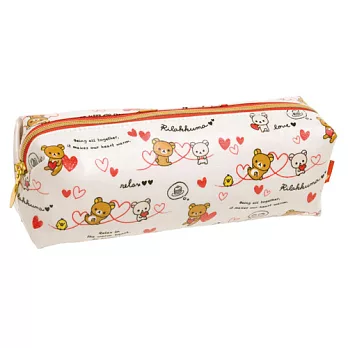 San-X 拉拉熊紅粉愛心系列防水筆袋