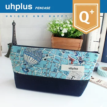 uhplus Q-plus 寬底筆袋/ 熱氣球小旅行