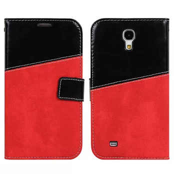 【BIEN】SAMSUNG Mega 6.3 瘋牛仔拼色可立保護皮套 (深紅)