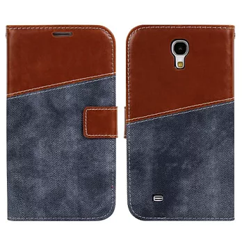 【BIEN】SAMSUNG Mega 6.3 瘋牛仔拼色可立保護皮套 (寶藍)