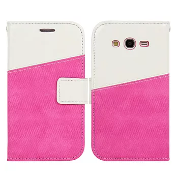 【BIEN】SAMSUNG Grand Duos 瘋牛仔拼色可立保護皮套 (玫紅)