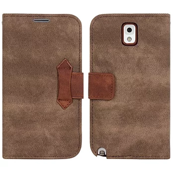 【BIEN】SAMSUNG Note 3 愛丹寧牛仔可立保護皮套 (咖啡)