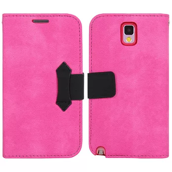 【BIEN】SAMSUNG Note 3 愛丹寧牛仔可立保護皮套 (玫紅)