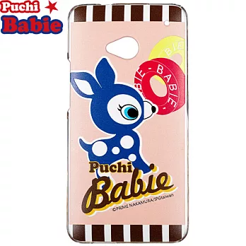 Puchi Babie HTC New One保護殼-條紋系列粉紅