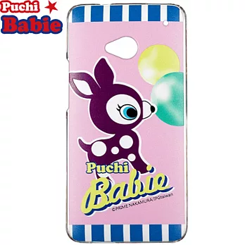 Puchi Babie HTC New One保護殼-條紋系列粉紫