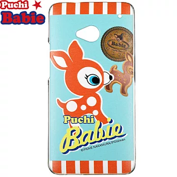 Puchi Babie HTC New One保護殼-條紋系列粉綠