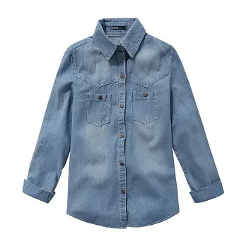 【CACO】CACO SURF.美式休閒.刷色長袖牛仔襯衫(女)FREE淺藍