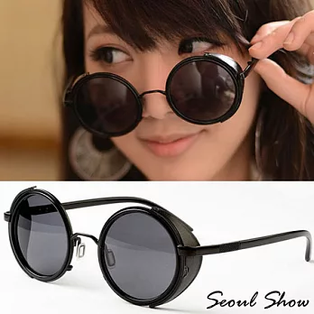 Seoul Show 經典復古飛行員 皮質太陽眼鏡s172黑色