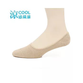 【 PULO 】 純色涼感防滑男仕隱形襪-淺棕