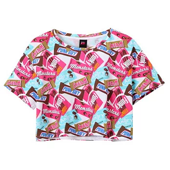 【CACO】CREAM PUNK.滿版巧克力上衣(女)FREE白