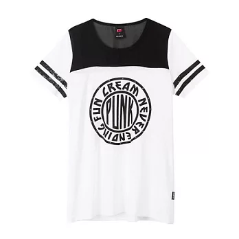 【CACO】CREAM PUNK.鉚釘雪紡長版T(女)FREE白