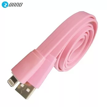 iPhone5/5c/5s-寬扁平傳輸充電線 -1m –粉紅色