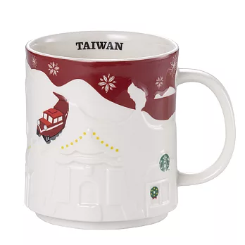 [星巴克]紅色耶誕浮雕台灣馬克杯
