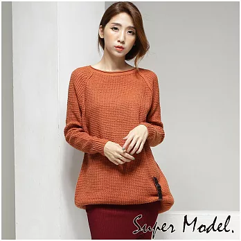 【名模衣櫃】韓系率性針織毛衣-共7色 (適穿M-XXL)FREE橘色