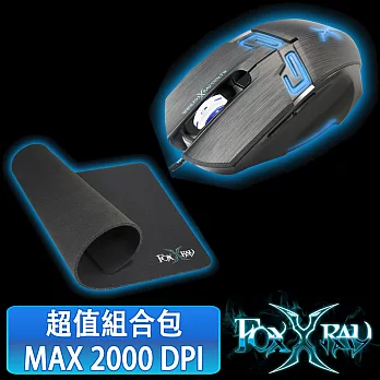 FOXXRAY 流星獵狐光學電競滑鼠組合包 FXR-BMP-07狐鐳黑