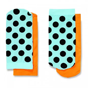 『摩達客』瑞典進口【Happy Socks】綠黑圓點+橘色短襪(兩對組)Free SIZE