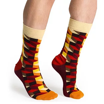 『摩達客』瑞典進口【Happy Socks】黃紅藍Optic中統襪41-46