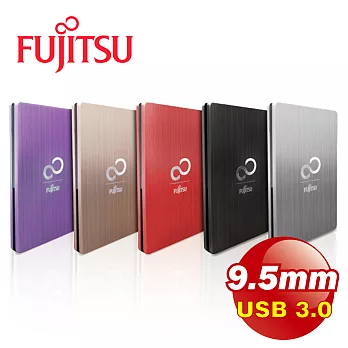 【Fujitsu富士通】 2.5吋 USB3.0 髮絲紋硬碟外接盒 - 9.5mm時尚鈦