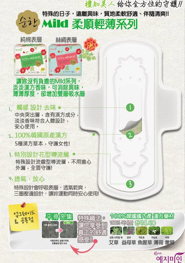 韓國 禮知美人 - 天絲衛生棉護墊組-棉25cm(16片/包*2)+墊15cm(20片/包*2)