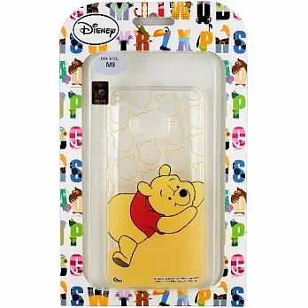 【Disney】HTC ONE M9 微笑系列彩繪透明保護軟套-維尼