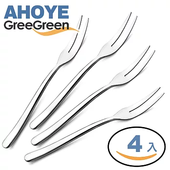 瑞典【GreeGreen】精鑄不鏽鋼水果叉-4入