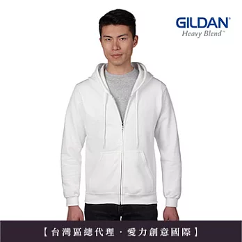 GILDAN 總代理-100%美國棉~亞規連帽拉練外套 ~XS白色