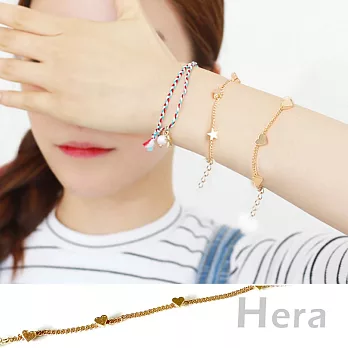 【Hera】赫拉 韓款簡約愛心串串手環/手鍊(魅影金)