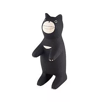日本T-LAB純色實木小動物擺飾-黑熊