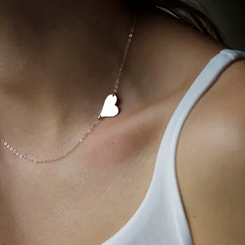 A+ accessories 歐美大牌風格-情人單心創意設計短鍊