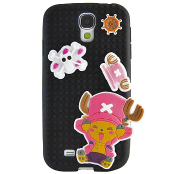 Aztec 海賊王 Samsung S4 矽膠軟手機殼-拼圖黑喬巴