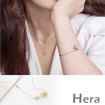 【Hera】赫拉 太陽的後裔宋慧喬款雙色太陽花項鍊/鎖骨鍊(銀色)