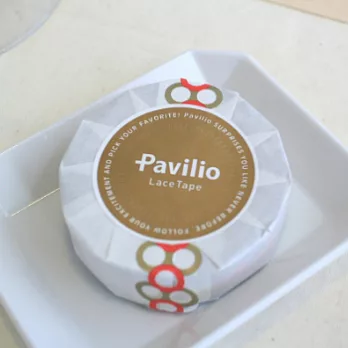 日本PavilioLaceTape風格膠帶_Standard系列_優雅泡泡(WA RED)