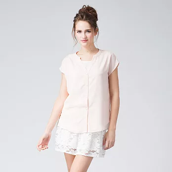 【INF】雪紡兩件式造型層次上衣15026S粉色