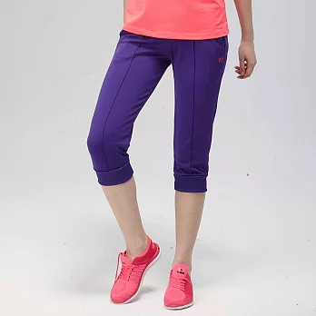 FIVE UP-飽和色彩運動休閒七分褲 XL紫