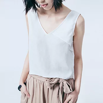 素白已然-原創設計銅氨絲簡約打底背心-S/M S白色