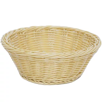 《EXCELSA》圓型編織麵包籃(奶油黃18cm)