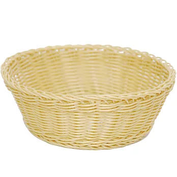 《EXCELSA》圓型編織麵包籃(奶油黃22cm)
