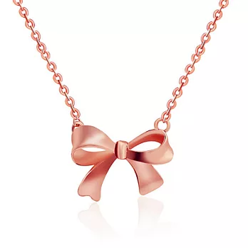AmaZing 領巾造型蝴蝶結玫瑰金鎖骨短鍊 (2色可選)玫瑰金