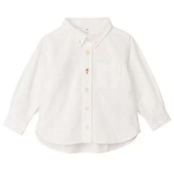 [MUJI無印良品]幼兒有機棉牛津布襯衫80柔白